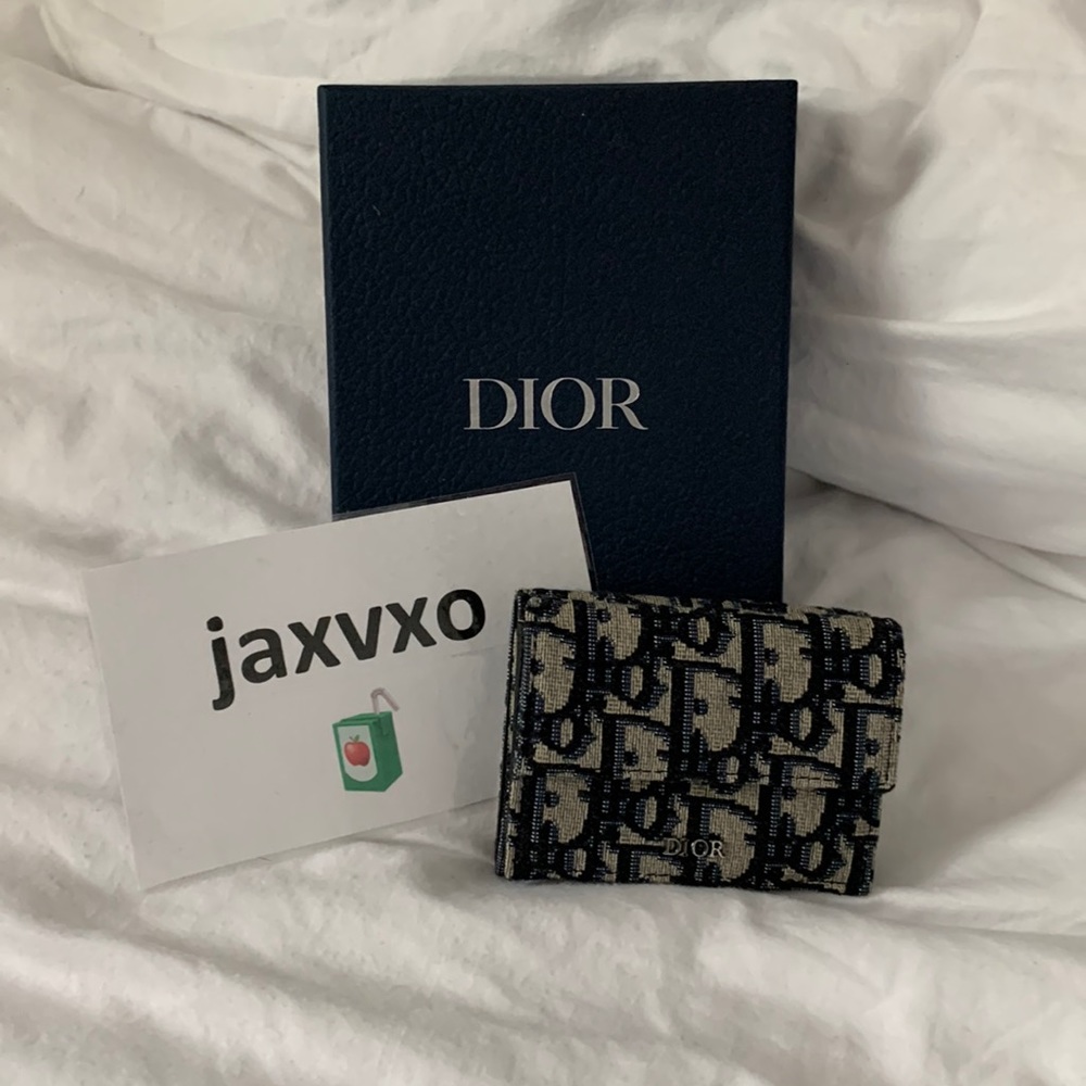 Dior Oblique Jacquard Trifold Wallet